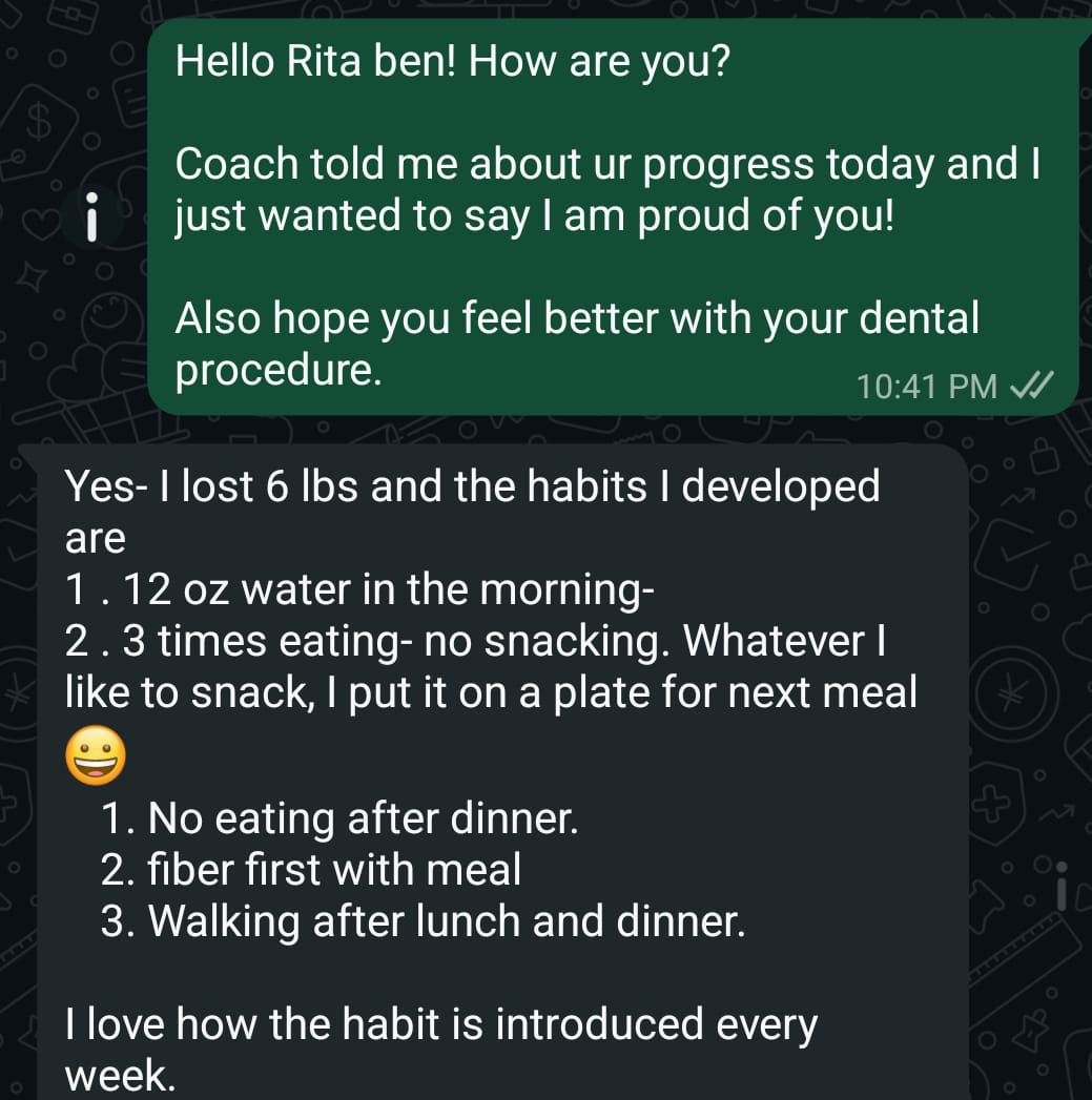 Weekly habits